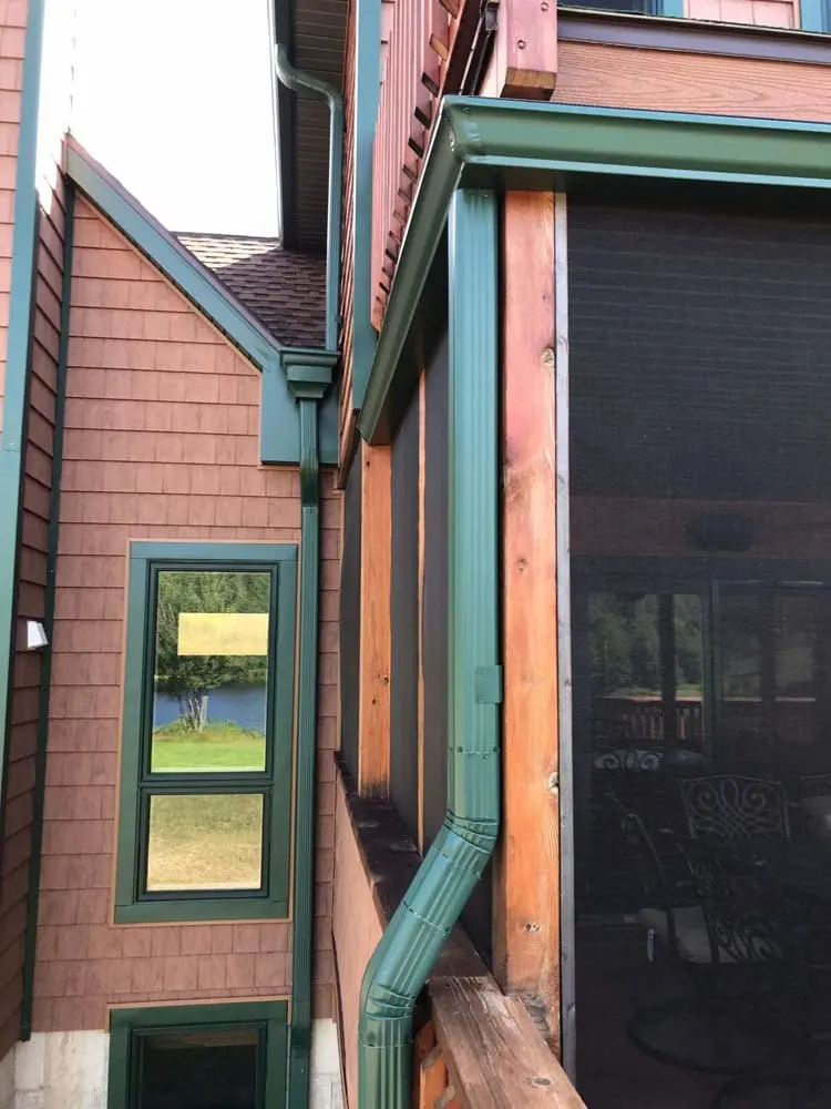 Dark Green White Residential Rain Gutters - Gutter Experts