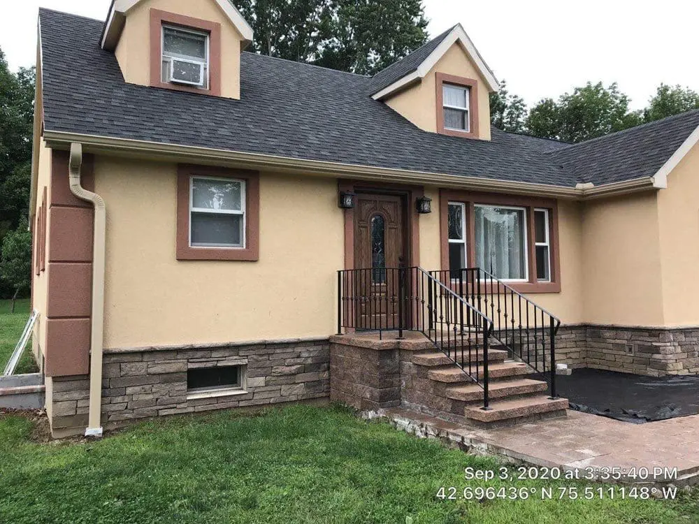 Beige Residential Rain Gutters